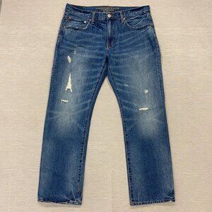American Eagle Jeans Mens 34 x 30 Original Boot Blue 100% Cotton Denim Bootcut